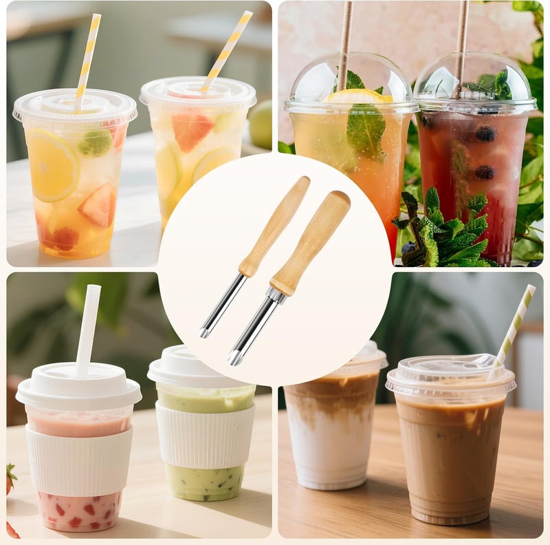 LBOKLING 2 Pack Straw Puncher for Plastic Lids, Straw Hole Puncher for Plastic Lids, Lemonade Cups, Cafe Drinks and Deli Container Straw Hole Puncher, Circular Clay Hole Cutters for Pottery Tools - Image 5